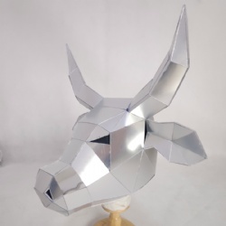 Discoball mirror bull head helmet cow mask