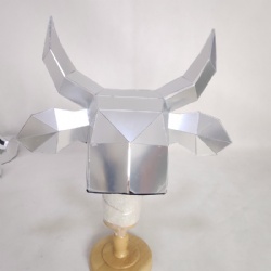 Discoball mirror bull head helmet cow mask