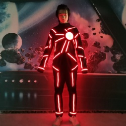 Led light tron dance suit