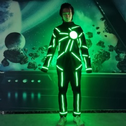 Led light tron dance suit