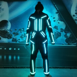 Led light tron dance suit