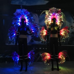 scintillant parti fibre optique lumière tron danse costumes performance  porter halloween brillant led costume de danse