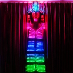 Led walk stilts robot costume