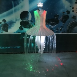 Led light up fiber optic belly dance dress