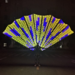 Led pixel peacock tail performance props