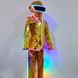 Golden mirror man ked dancer suits