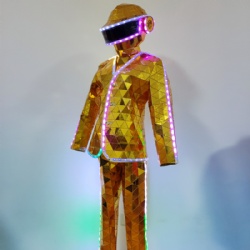 Golden mirror man ked dancer suits