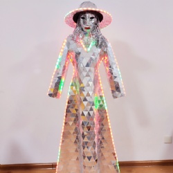 Led mirror dress suit for performance