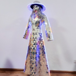 Led mirror dress suit for performance