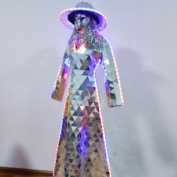 Led mirror dress suit for performance