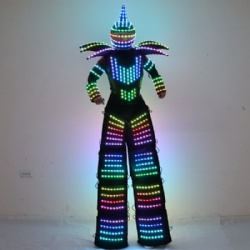 Led stilt walker robot man