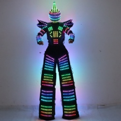 Led stilt walker robot man