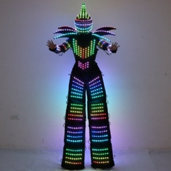 Led stilt walker robot man