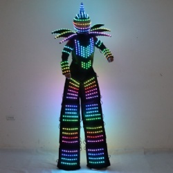 Led stilt walker robot man