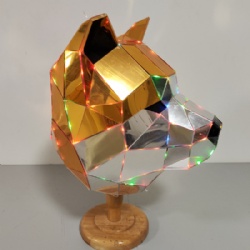 mirror led dog head helmt