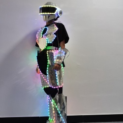 Led mirror piece robot costume