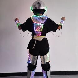Led mirror piece robot costume