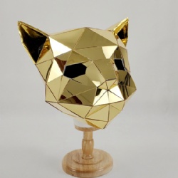 Silver golden mirror panda helmet