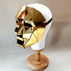 golden silver mirror man masks