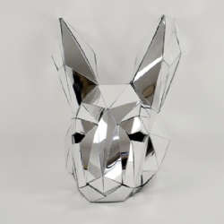 Silver mirror rabbit dance helmet