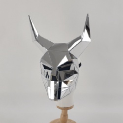 Silver mirror horn mask