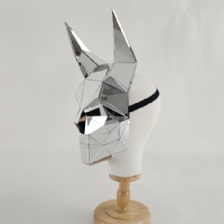 Silver mirror horn mask