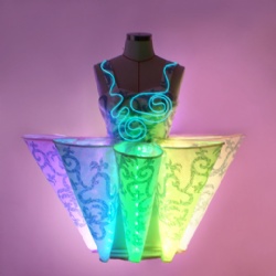 Chinese led porcelain light up dance dress