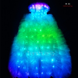 Led light wedding long dress