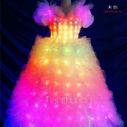 Full color led light wedding dress