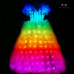 Full color led light wedding dress