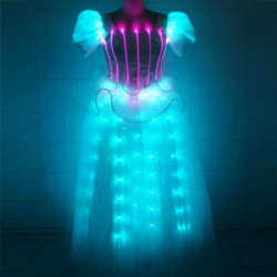 Led light up dress fiber optic