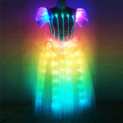 Led light up dress fiber optic