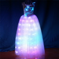 Full color fiber optic led dresses