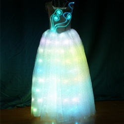 Full color fiber optic led dresses