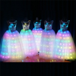 Full color fiber optic led dresses