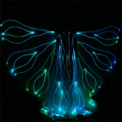 Full color led light up fiber optic butterfly for walk stilts