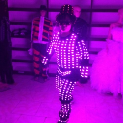 Led light clown performance costume