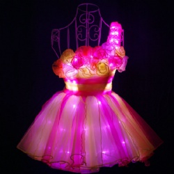 Full color led dance dress for girl