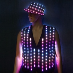 Led light performance vest hat