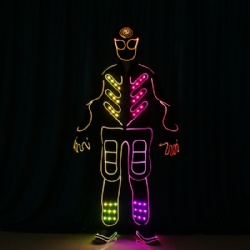 Wireless programmable led team dance costume